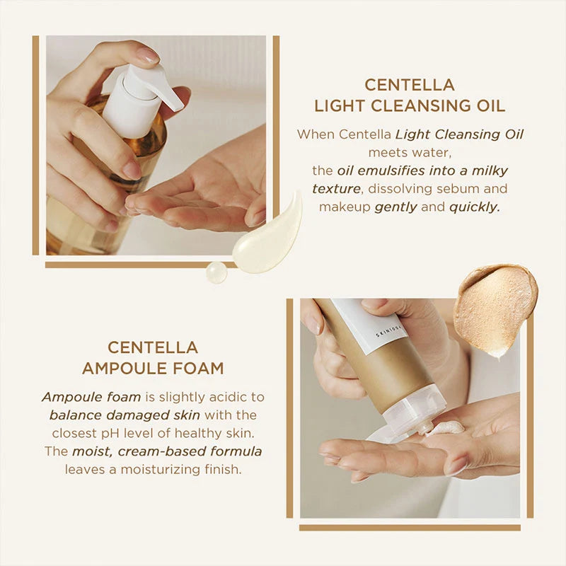 SKIN1004 Madagascar Centella Double Cleansing Duo – Cleansing Oil & Ampoule Foam Set
