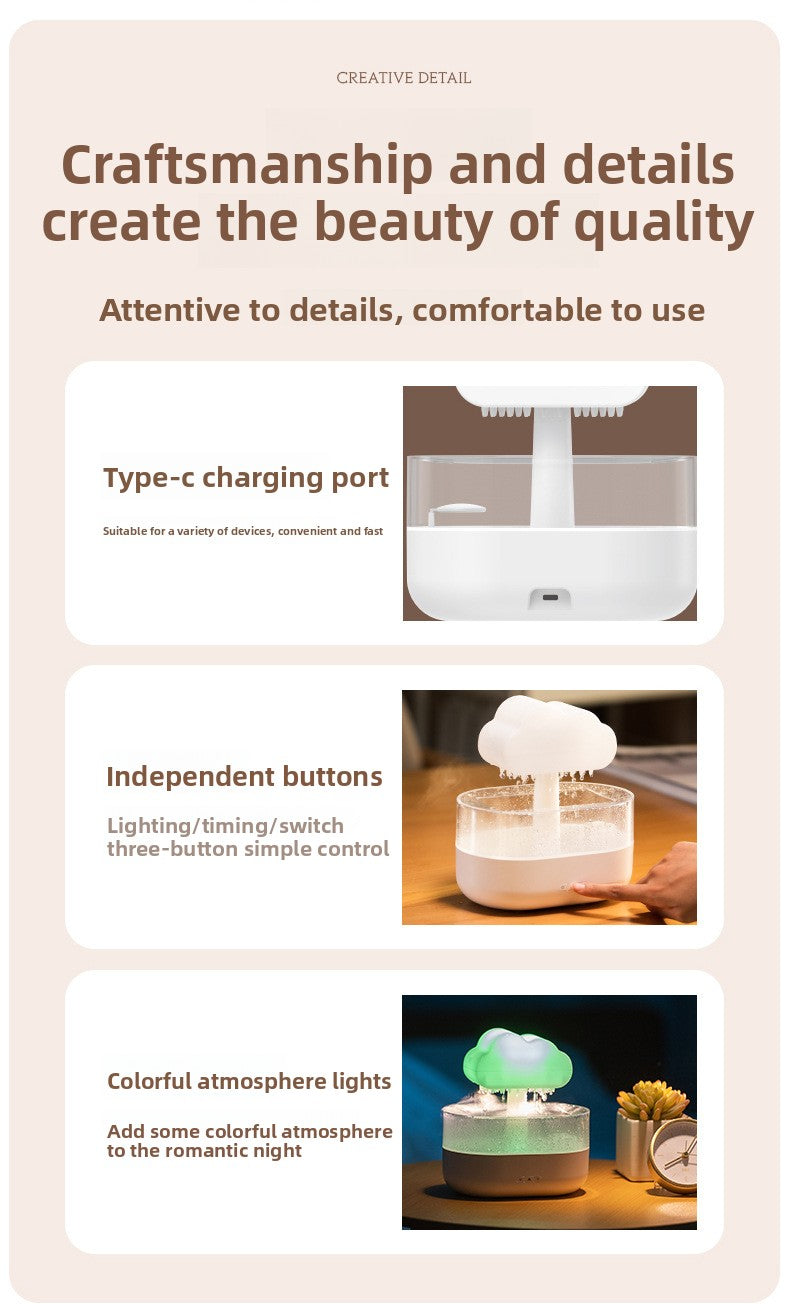Cloud Aroma Diffuser with Colorful LED Lights – 200 ml