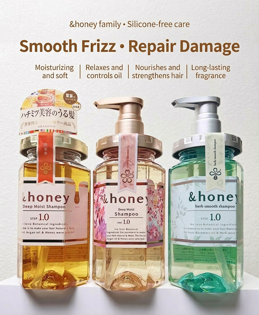 &honey Japanese Honey Shampoo & Treatment – Deep Moist & Color Care (440–445 ml)