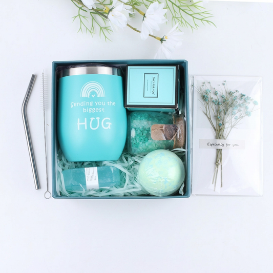 Blue Spa Birthday Gift Box – 6‑Piece Relaxation & Self‑Care Set for Mom & Her