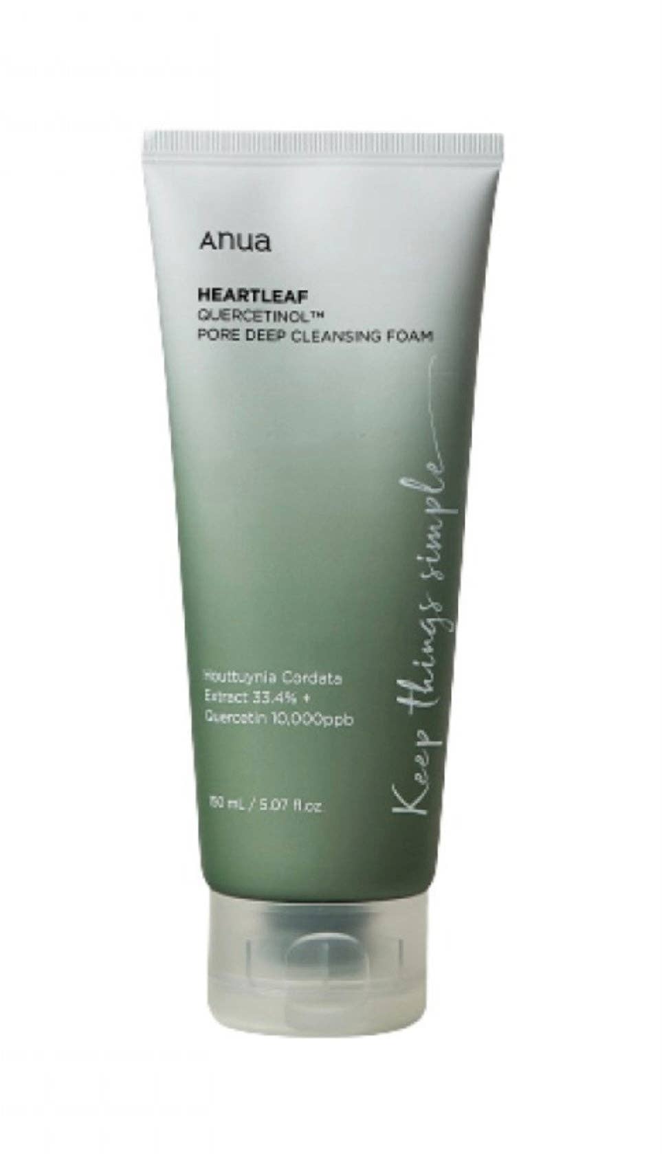 Anua Heartleaf Quercetinol Pore Deep Cleansing Foam Cleanser 150ml – Pore-Deep Soothing Cleanser