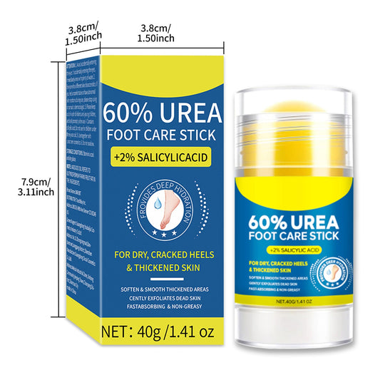 Salicylic acid and urea balm stick for cracked heels and dry skin treatment