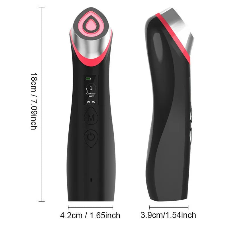 6-IN-1 Plastic Glow Beauty Instrument EMS Microcurrent Vibration Massage Battery Portable Personal Care Appliances