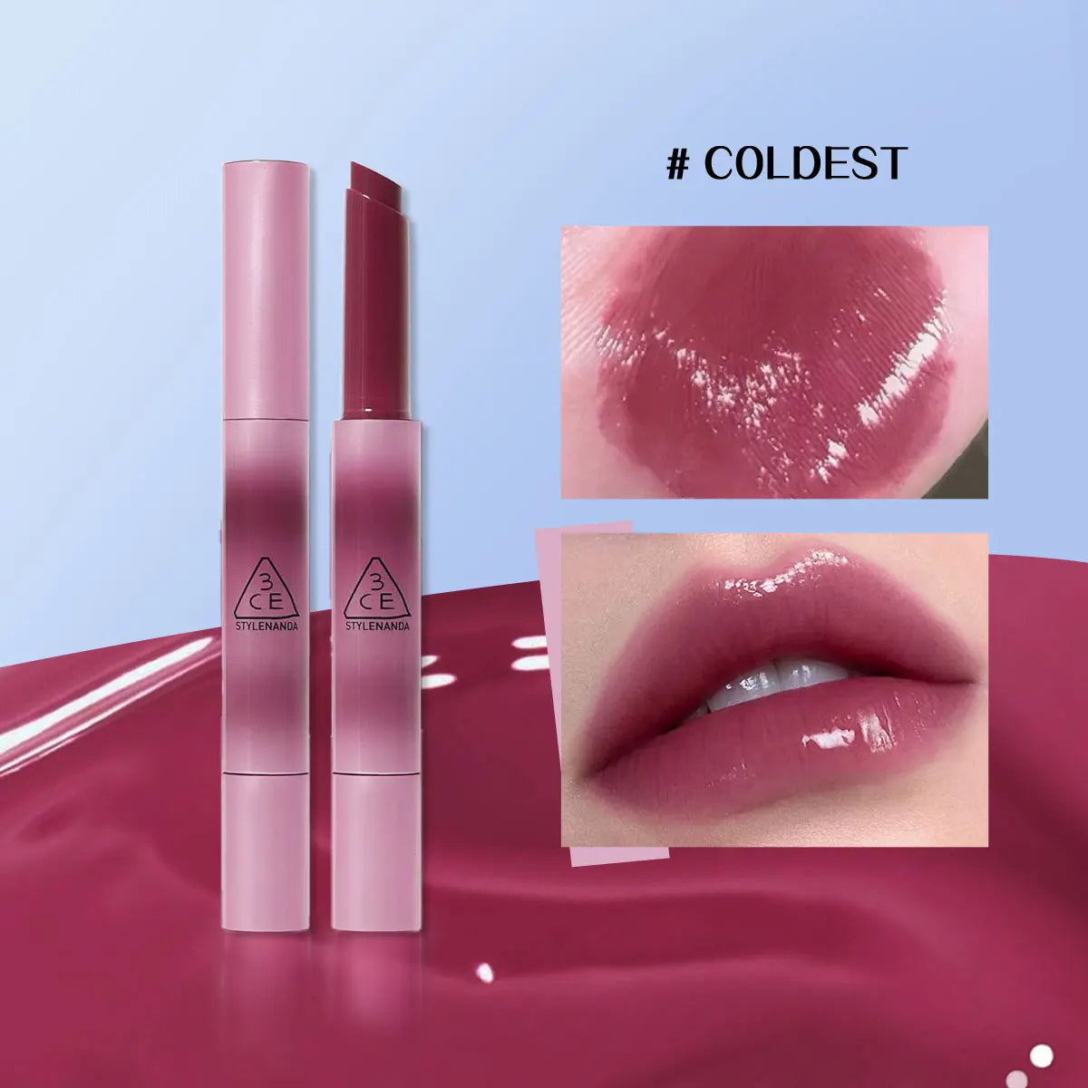 3CE SHINE REFLECTOR,Mirror Shine Texture,Moisturizing&Non-Drying,Sheer & Juicy Color,Daily Office Makeup,K-Beauty,Korean Makeup