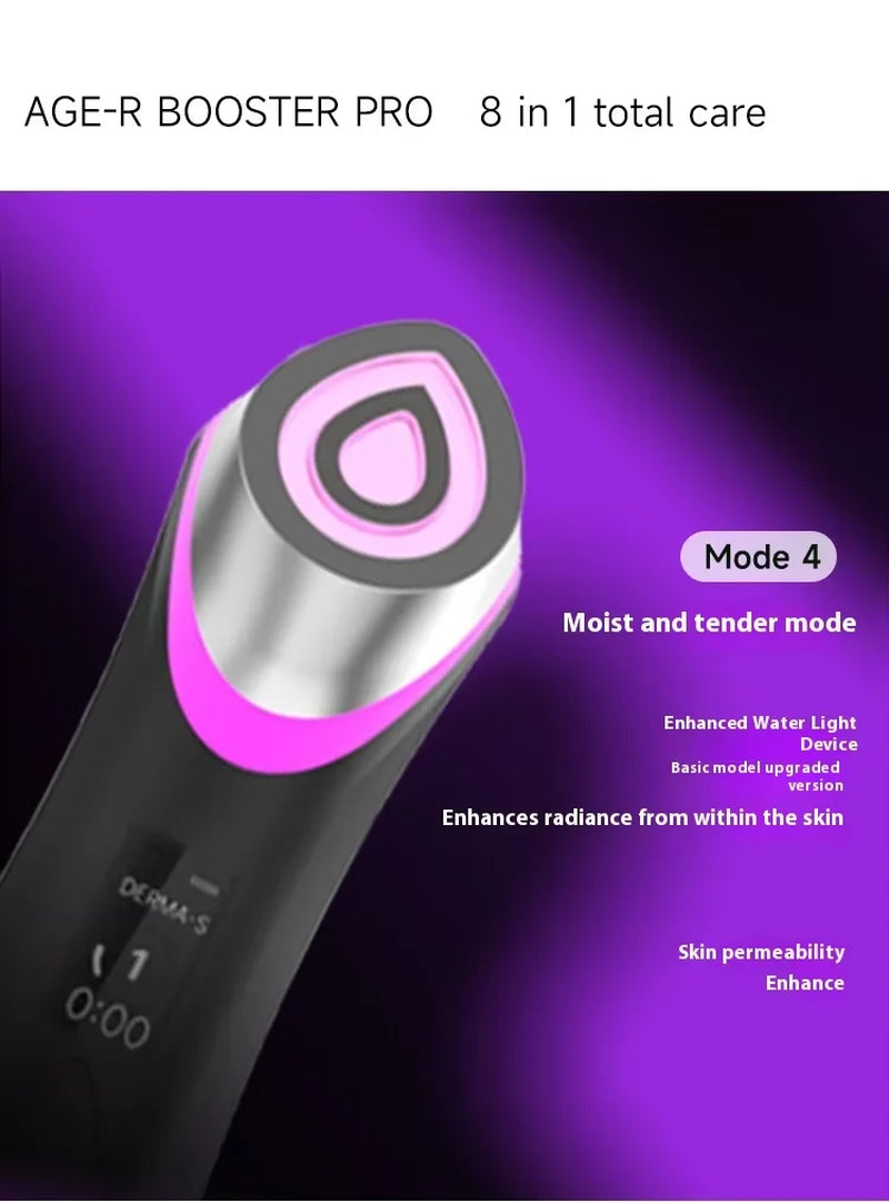 6-IN-1 Plastic Glow Beauty Instrument EMS Microcurrent Vibration Massage Battery Portable Personal Care Appliances