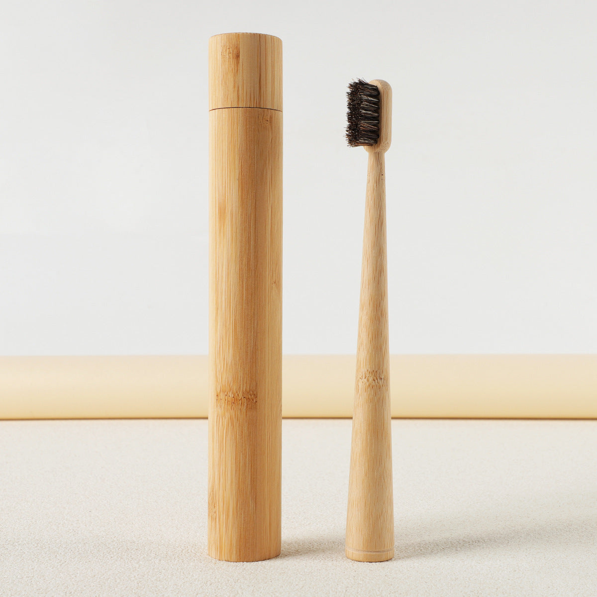 Bamboo Standing Toothbrush – Natural Bristle Eco-Friendly Adult Toothbrush, view 13