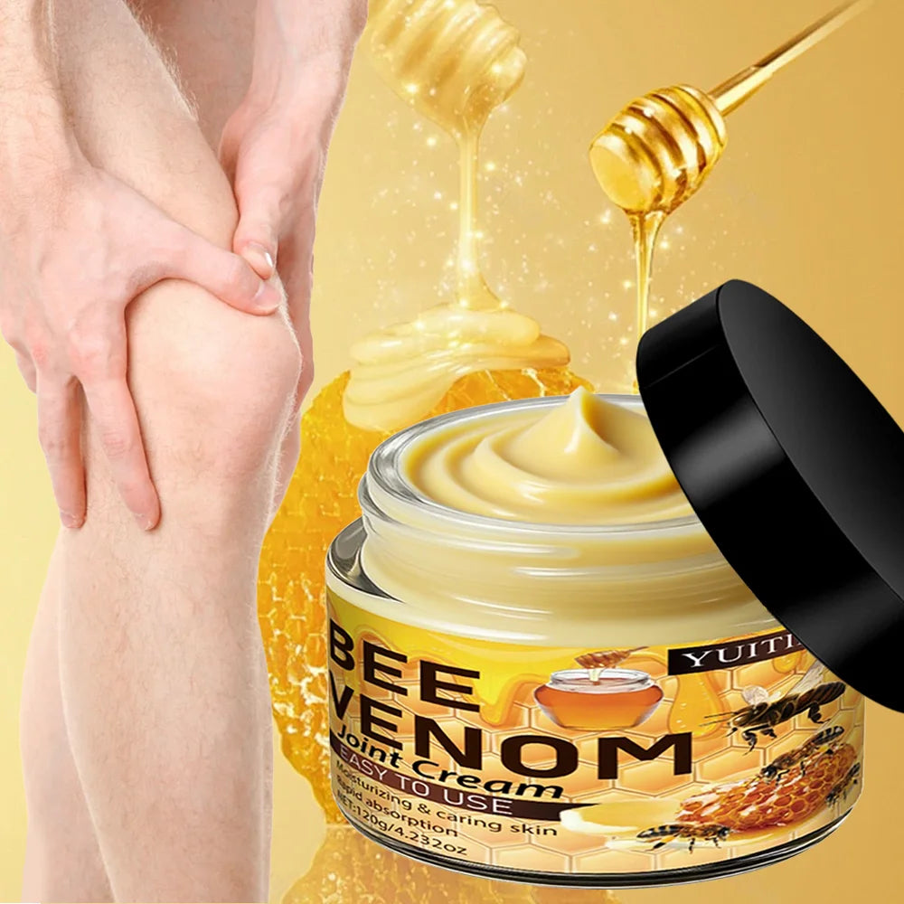 Bee Venom Joint Cream 120g - Moisturizes & Cares for All Joints & Skin, Light, Fast Absorption & Non-Sticky, Multi-Part Use