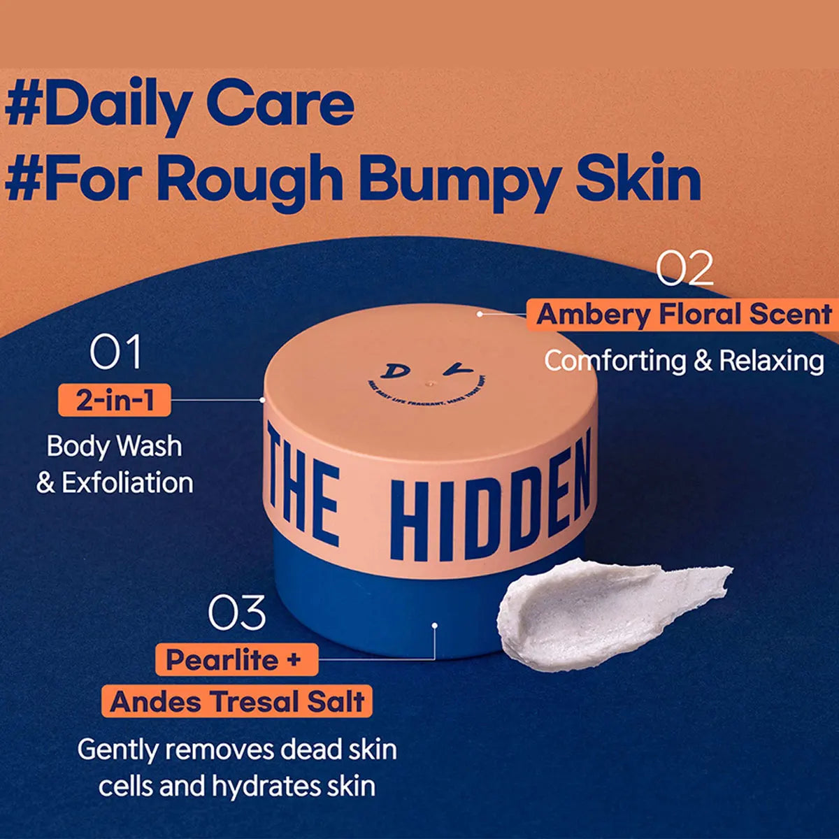 [ClearanceSale] DearDoer Vegan Body Scrub The Hidden 300ml,Granular Texture,Gentle & Non-Irritating,K-Beauty,Korean Makeup