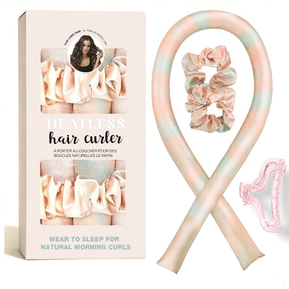 No-Heat Satin Curling Set – Handmade Wave & U-Shaped Hair Curler