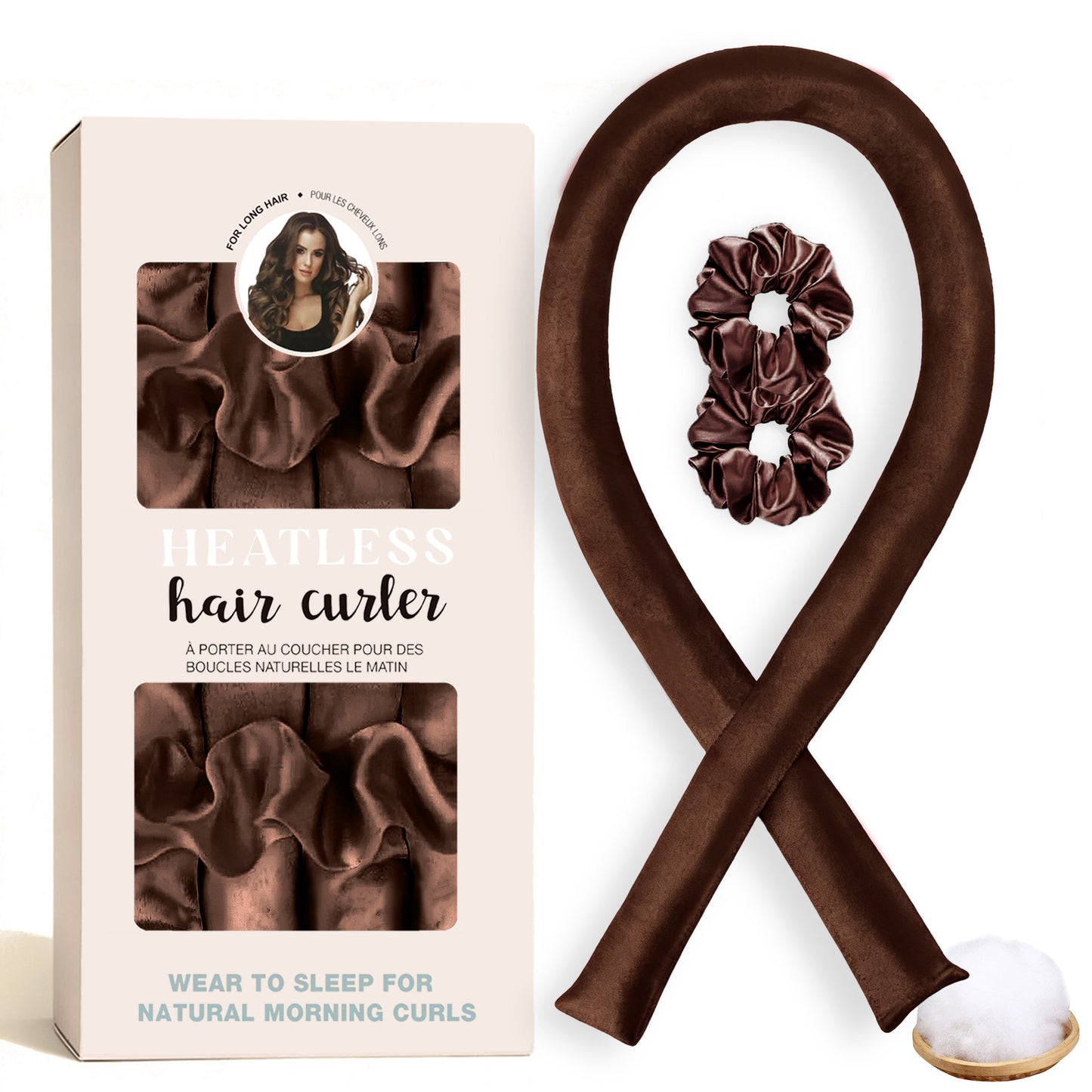 No-Heat Satin Curling Set – Handmade Wave & U-Shaped Hair Curler
