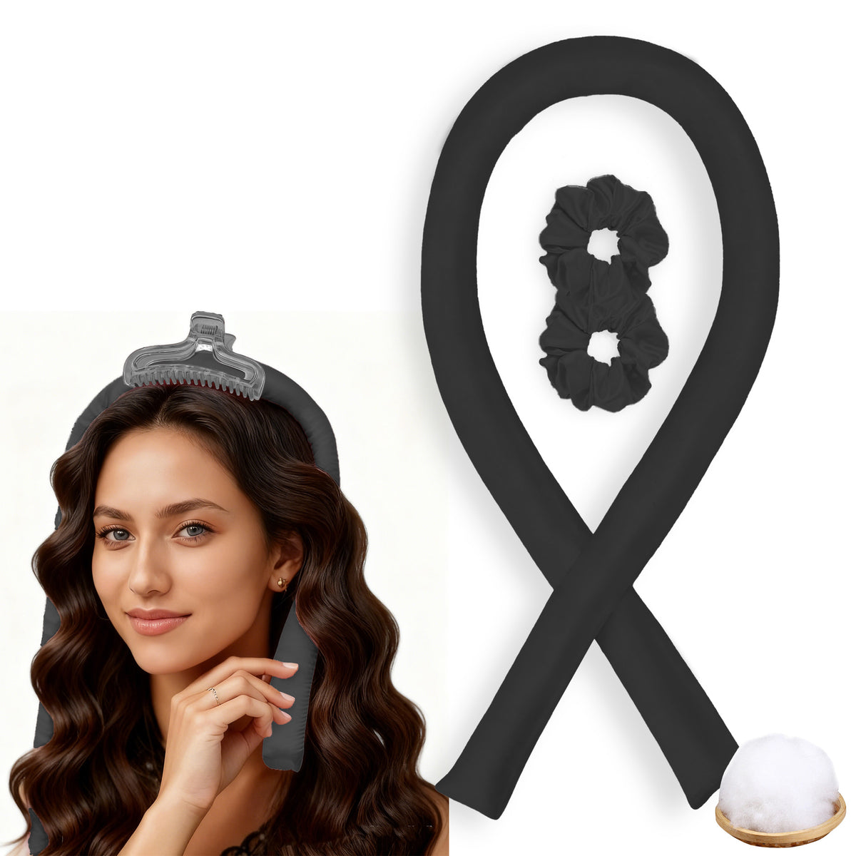 No-Heat Satin Hair Curler Set – Heatless Waves & U‑Shaped Curls, view 11