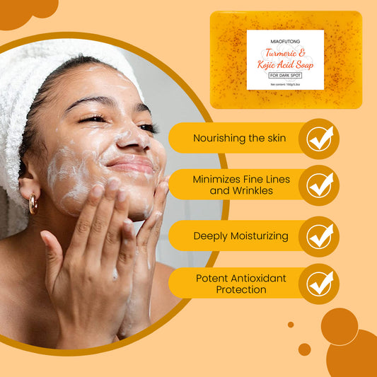 Ginger, Turmeric & Lemon Exfoliating Soap – Brightening Ginger Scrub Bar for Face & Body (150g)