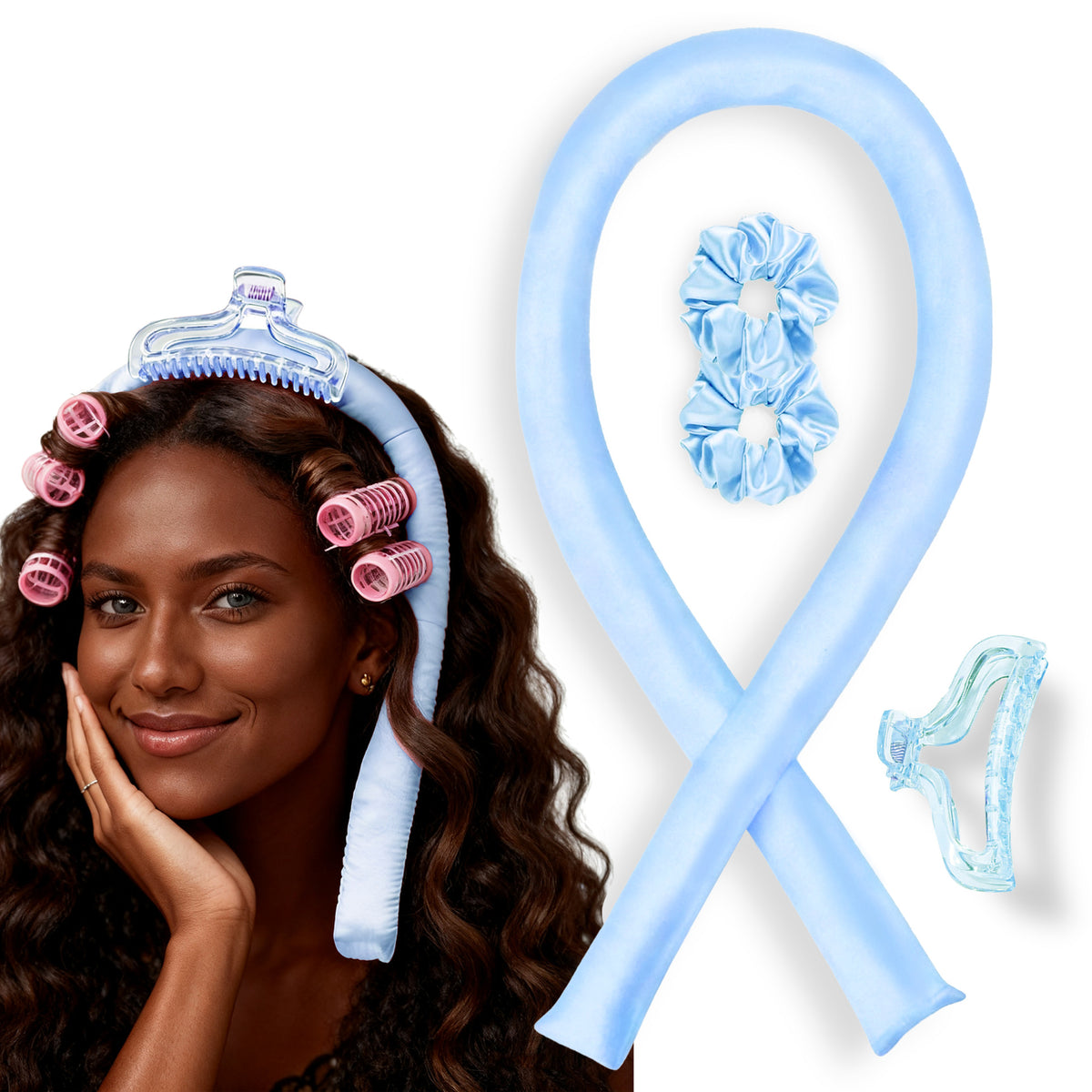 No-Heat Satin Hair Curler Set – Heatless Waves & U‑Shaped Curls, view 17