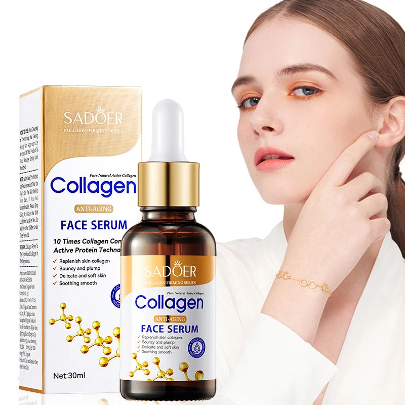 1/2/3pcs SADOER Collagen Face Serum skincare Facial Essence Liquid Anti-aging Moisturizing Nourishing Facial Serum Skin Care