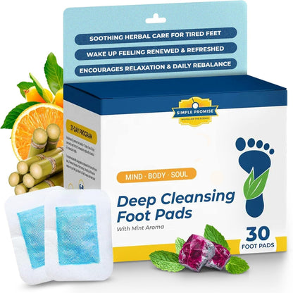 - Xitox Deep Cleansing Foot Pads - Supports Restful Sleep & Helps Remove Tension - Natural Herbal Ingredients for Feet - Comfortable Adhesive & Easy Peel - 30 Foot Patches - Mint Aroma