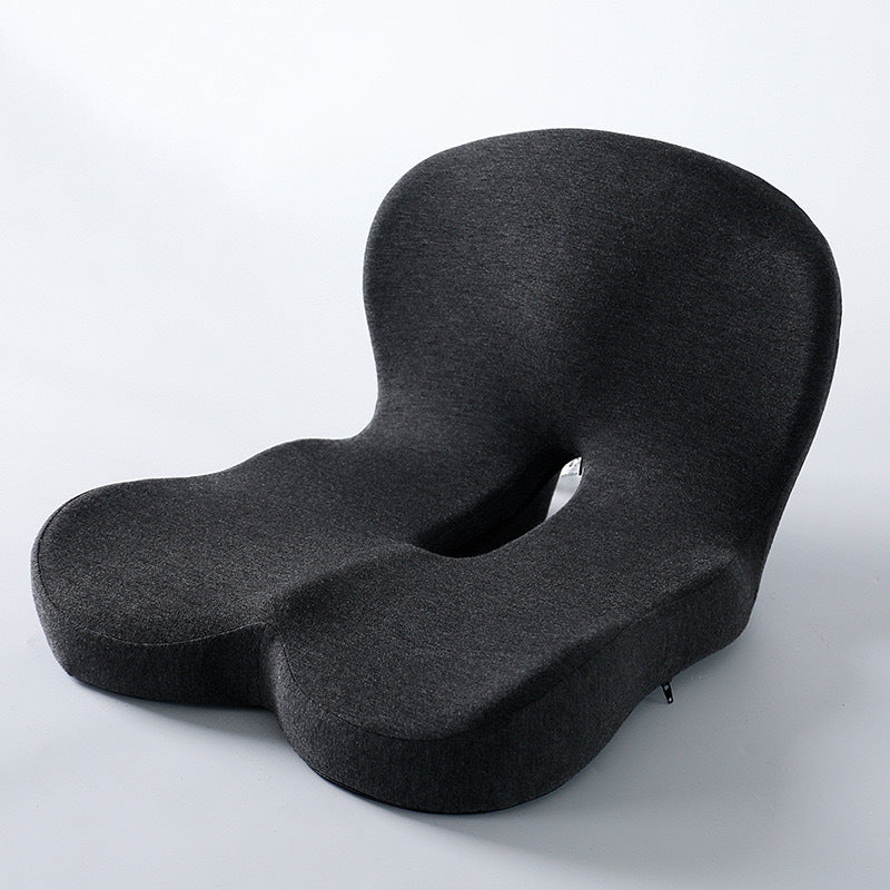 Memory Foam One-Piece Seat Cushion with Backrest – Ergonomic Chair Support (Grey)