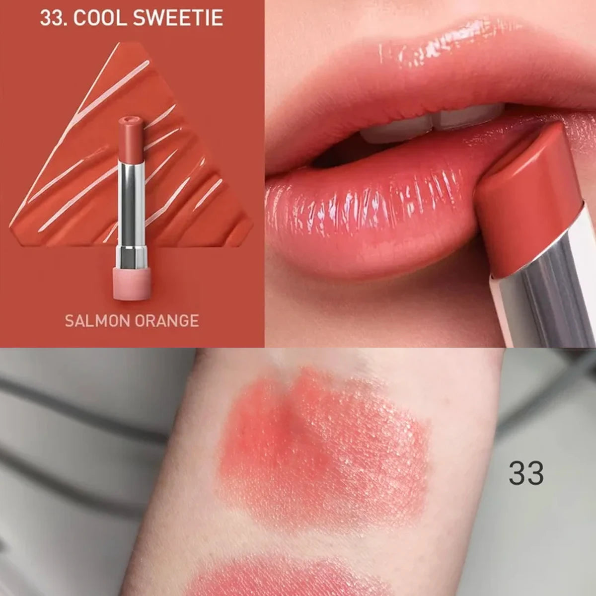[ClearanceSale] 3CE Glazy Lip Glow 33 Cool Sweetie,Glossy Glaze Texture,Hydrating&Non-Sticky,Daily Office,K-Beauty,Korean Makeup