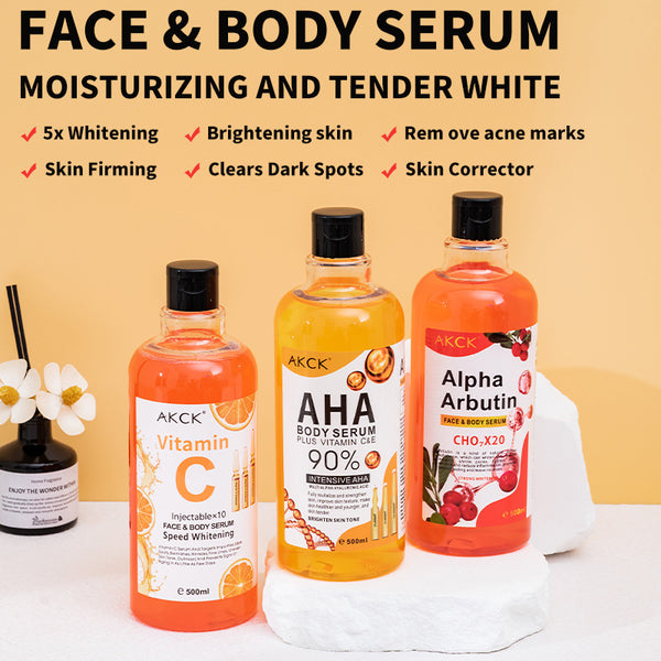 Hydrating Brightening Facial Essence with Vitamin C & AHA 500ml – Daily Renewal Essence