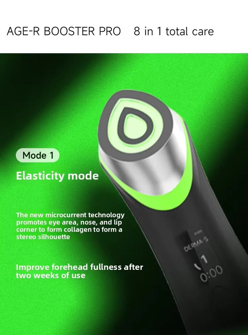 6-IN-1 Plastic Glow Beauty Instrument EMS Microcurrent Vibration Massage Battery Portable Personal Care Appliances