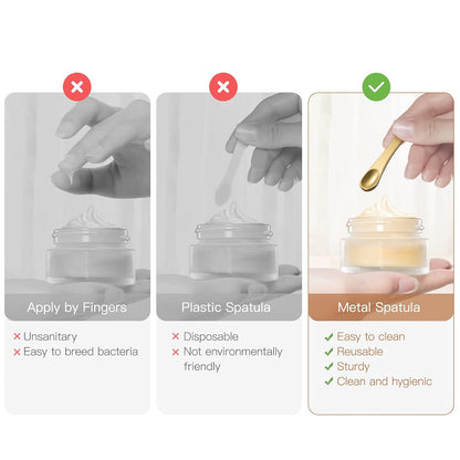 4-Pack Professional Metal Makeup Spatula Set - Mini Spoons and Beauty Scoops for Facial Cosmetics and Face Masks (Silver & Gold)