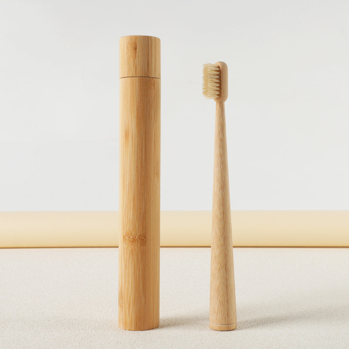 Bamboo Standing Toothbrush – Natural Bristle Eco-Friendly Adult Toothbrush, view 12