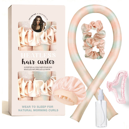 No-Heat Satin Curling Set – Handmade Wave & U-Shaped Hair Curler