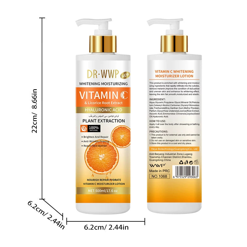 DR-WWP Brightening Body Lotion Collection – 500ml Hydrating & Tone-Evening Lotions