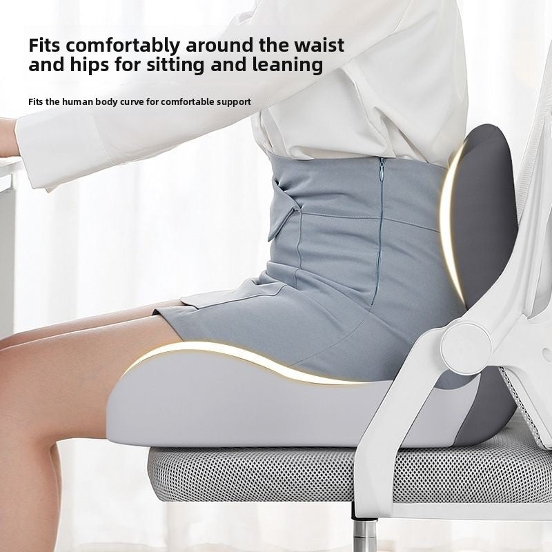Memory Foam One-Piece Seat Cushion with Backrest – Ergonomic Chair Support (Grey)