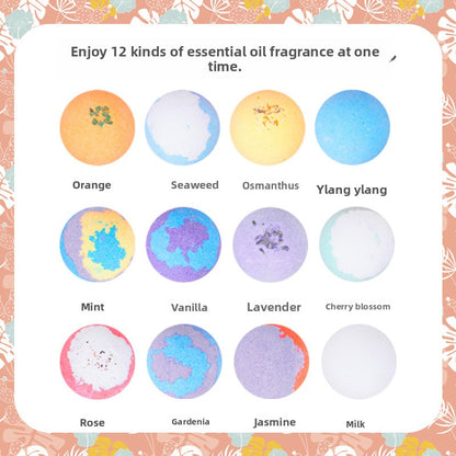 Fragrant Bath Salt Ball Gift Set – Essential Oil Bubble Bath Balls (12-Piece)