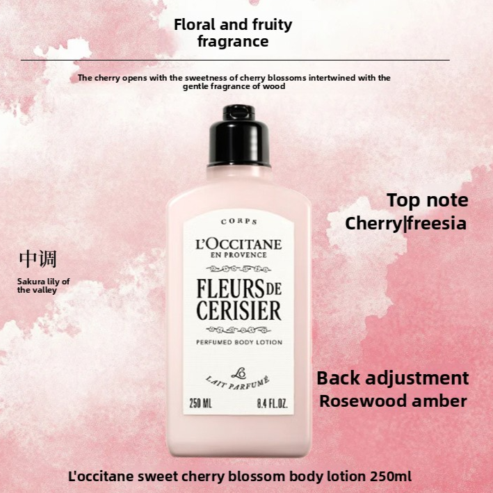L'Occitane Cherry Blossom Toiletries Gift Set – Sakura Shower Gel, Body Lotion & Hand Cream