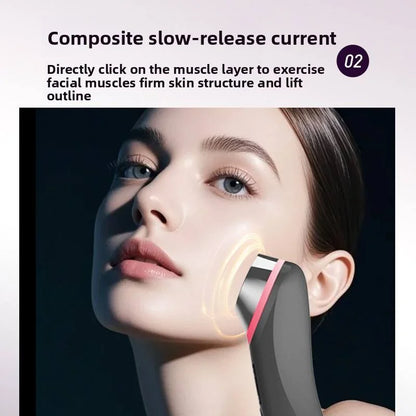 6-IN-1 Plastic Glow Beauty Instrument EMS Microcurrent Vibration Massage Battery Portable Personal Care Appliances