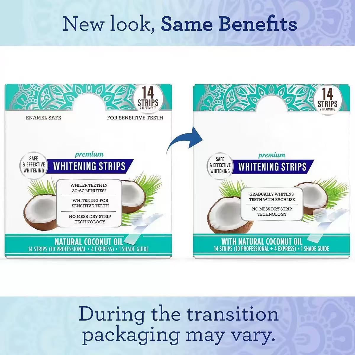 Guru Nanda Coconut Mint Teeth Whitening Strips – 14-Strip Dental Whitening Kit