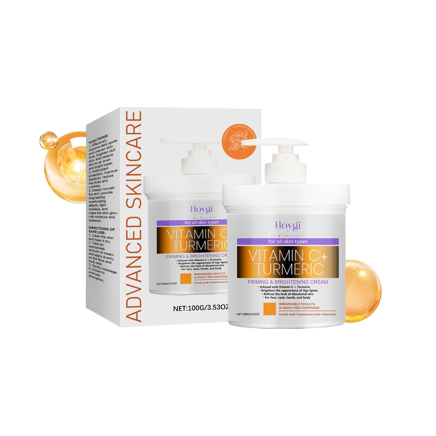 Turmeric Vitamin C Cream for Bright Skin & Dark Spots