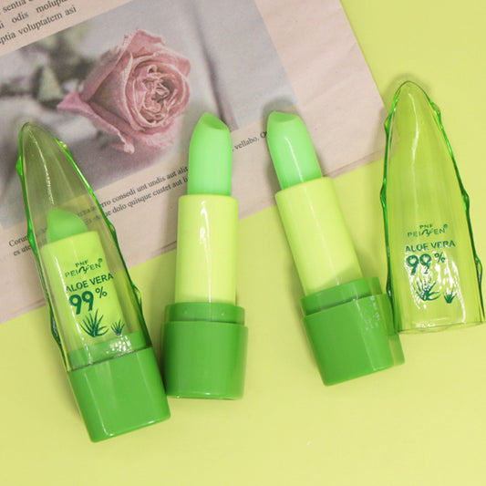 Moisturizing, waterproof, and color-changing aloe vera lipstick