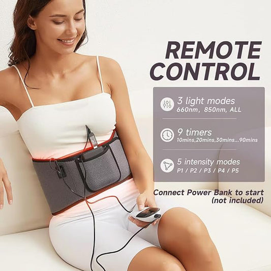 Red Light Therapy Heating Belt – Back & Waist Pain Relief Wrap, view 2