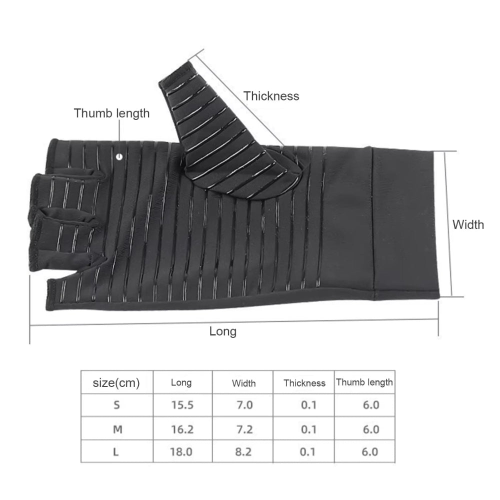 Half-Finger Training Gloves Unisex Copper Fiber Compression Anti-Skid Breathable Glove for Wrist Supports Hand Protection