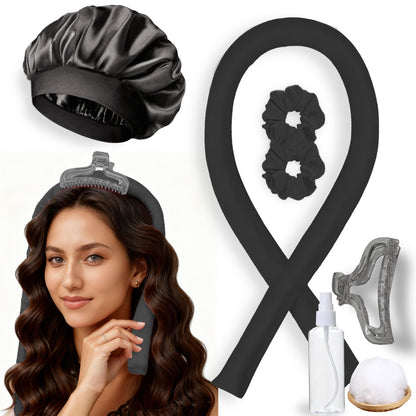 No-Heat Satin Curling Set – Handmade Wave & U-Shaped Hair Curler