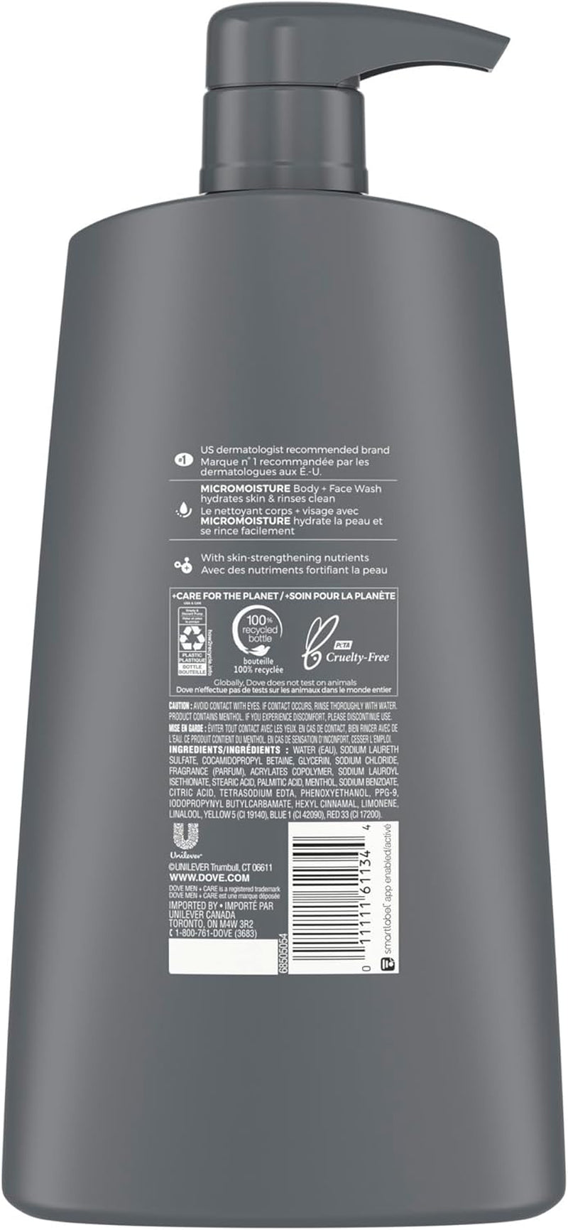 Dove Men+Care Extra Fresh Body & Face Wash with Micromoisture Technology for Cooling Refreshment and Skin Strengthening, 695 ml