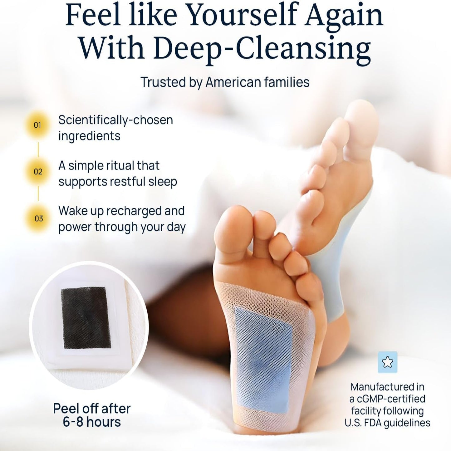 - Xitox Deep Cleansing Foot Pads - Supports Restful Sleep & Helps Remove Tension - Natural Herbal Ingredients for Feet - Comfortable Adhesive & Easy Peel - 30 Foot Patches - Mint Aroma