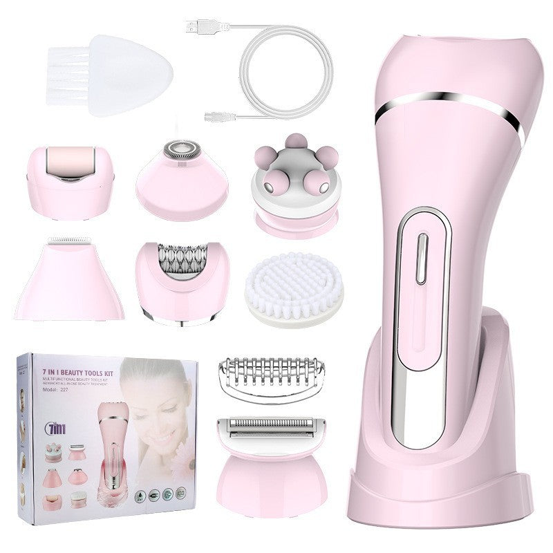 7-in-1 Waterproof Electric Hair Removal Kit – Face, Body & Bikini Trimmer, view 7