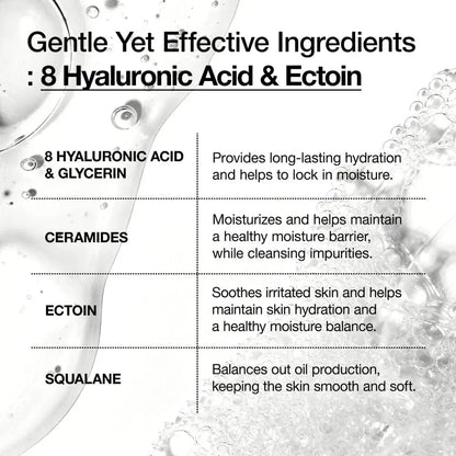 Anua 8 Hyaluronic Acid Moisturizing Gentle Gel Cleanser – Hydrating Low-pH Cleanser