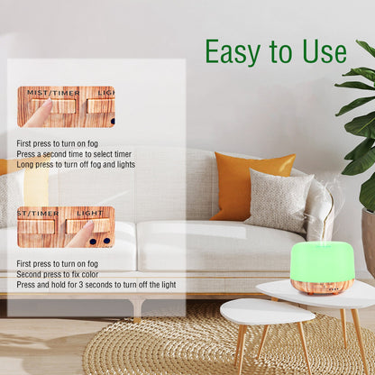 Ultrasonic Aroma Diffuser – Quiet Essential Oil Humidifier