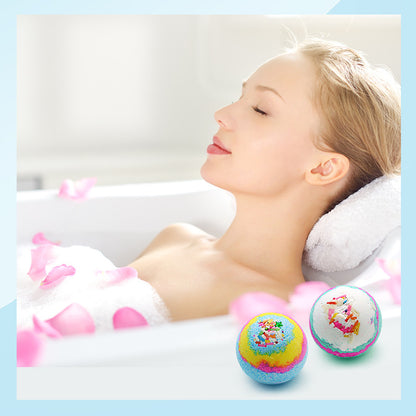 Dried Flower Bath Ball Gift Set – Essential Oil Bubble Bath Balls (4‑Piece)