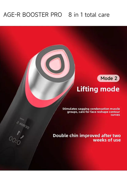 6-IN-1 Plastic Glow Beauty Instrument EMS Microcurrent Vibration Massage Battery Portable Personal Care Appliances