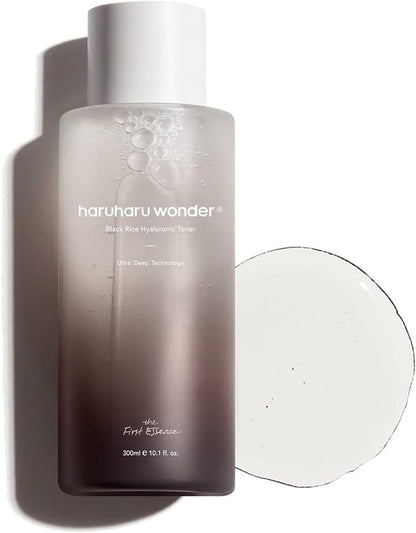 Haruharu Wonder Black Rice Hyaluronic Toner, Deep Hydration, Glass Skin, Hyaluronic Acid, Lavender Oil, Skin Plumpling, Korean Skincare, Vegan, Cruelty-Free, 10.1 Fl.Oz