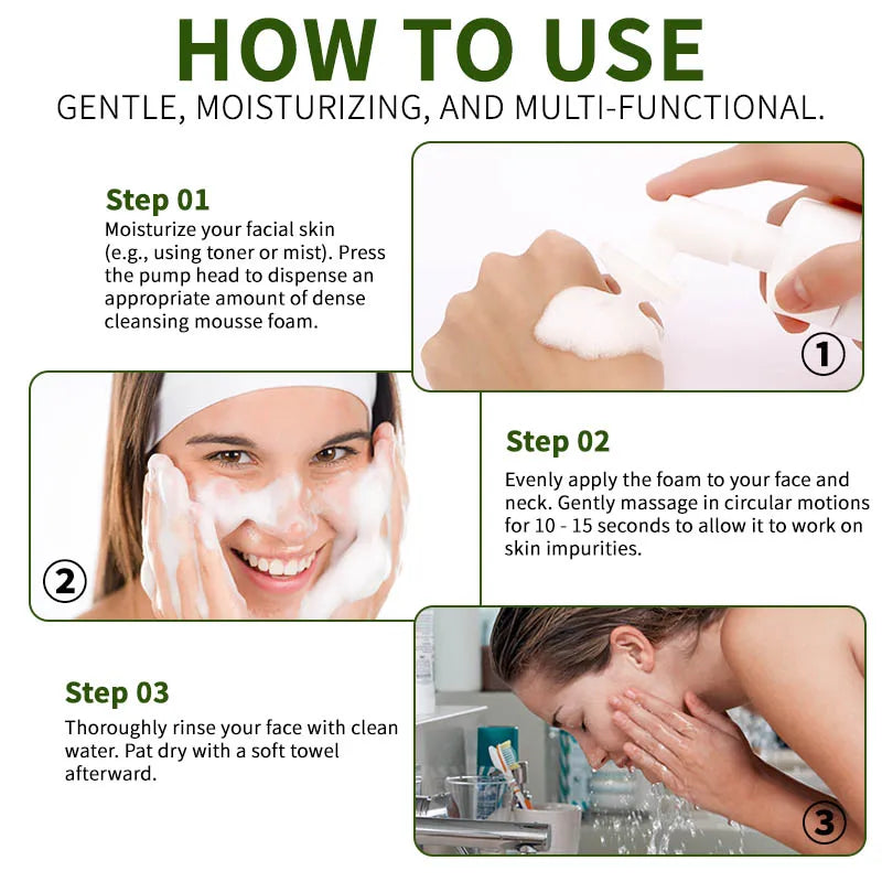 150ml Aloe Vera Cleanser Face Mousse Wash Refreshing Hydrating And Water-locking Deep Cleansing For Facial Skin Beauty Skincare