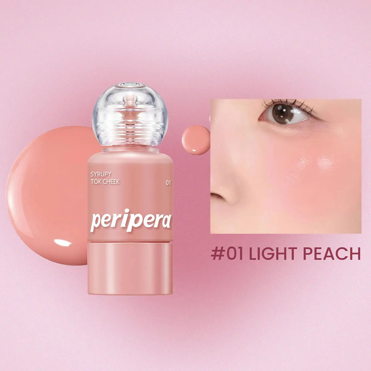 PERIPERA SYRUPY TOK CHEEK,Hydrating Liquid Texture,Lightweight & Non-Sticky,Natural Skin-Fusion Finish,K-Beauty,Korean Makeup