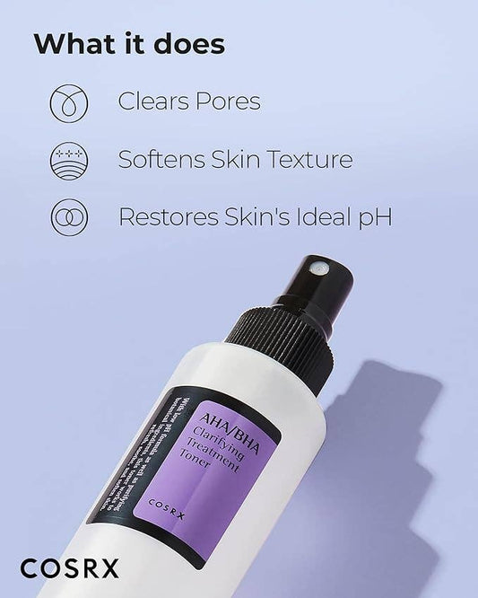 COSRX AHA/BHA Clarifying Treatment Toner 150ml – Gentle Daily Exfoliating Toner