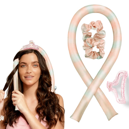 No-Heat Satin Curling Set – Handmade Wave & U-Shaped Hair Curler