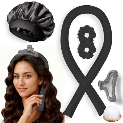 No-Heat Satin Curling Set – Handmade Wave & U-Shaped Hair Curler